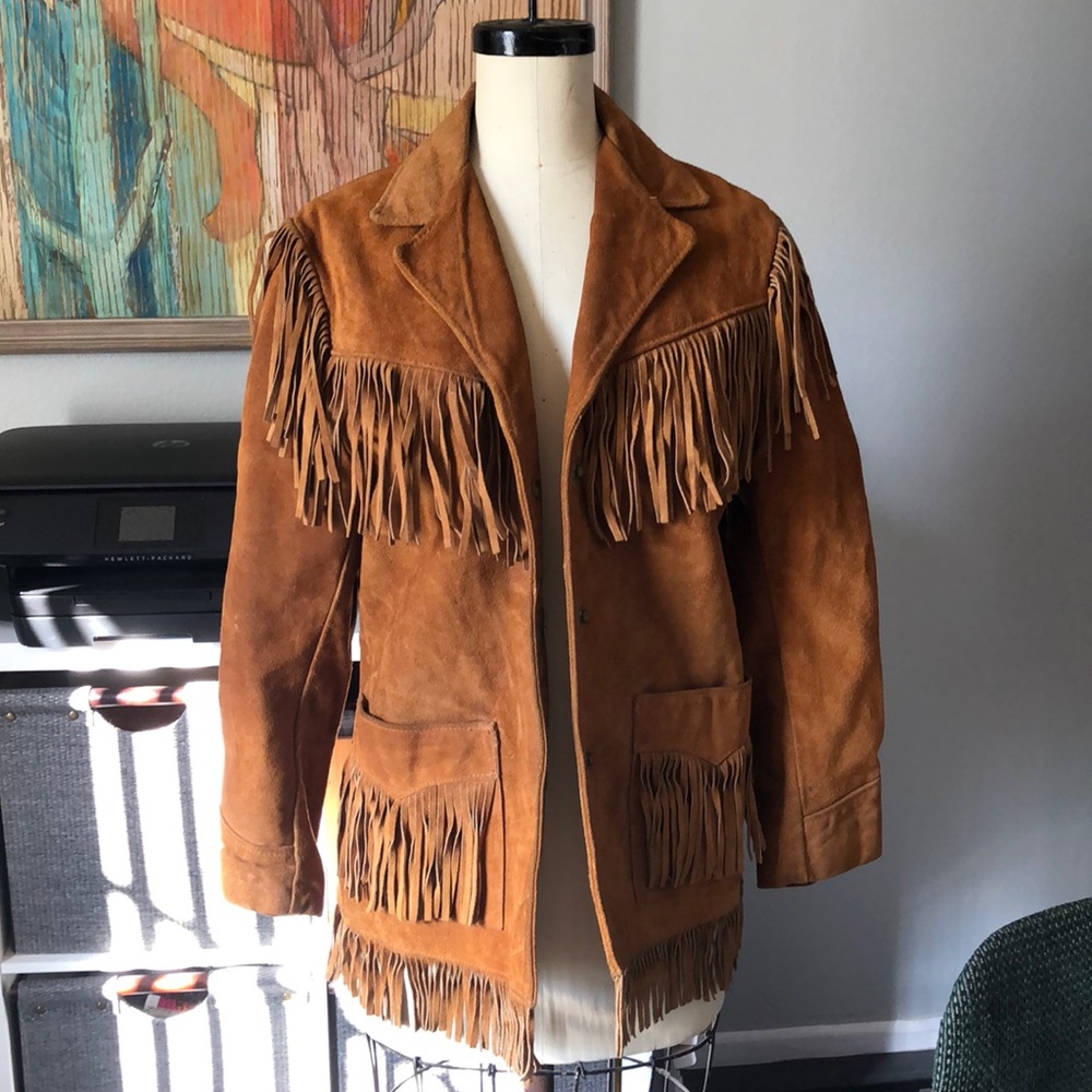 VINTAGE WESTERN SUEDE FRINGE JACKET UNISEX